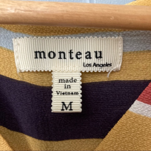 Monteau Striped Blouse Size M - Picture 3 of 3